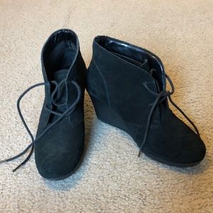 Black lace up booties